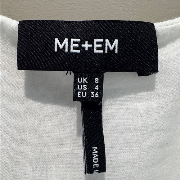 ME+EM Cheesecloth Gathered Sleeve White Maxi Dress NWOT - Picture 8 of 8